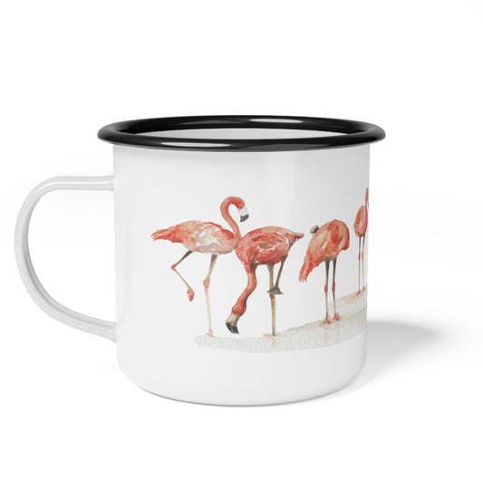 Flamingo 12 0z Enamel Camp Cup