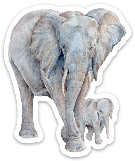 Elephant Mom and Baby Sticker • DSWF/GRI • 76mm