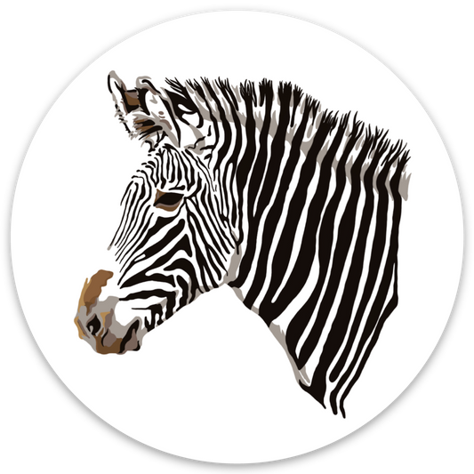 Grevy's Zebra Head Round Sticker