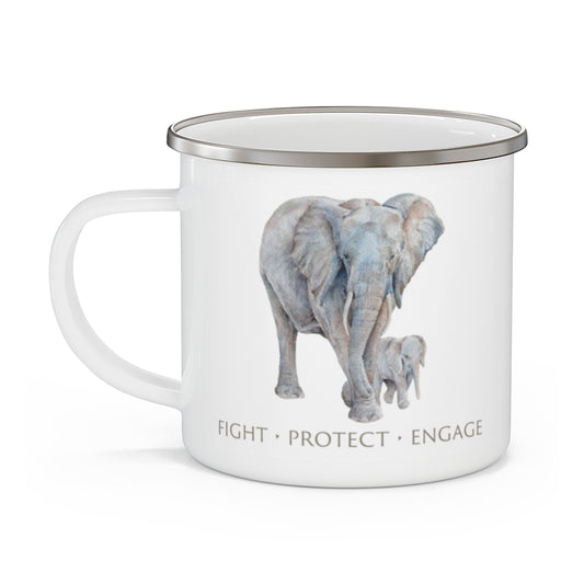 DSWF Elephant Epic 75 Cow/Calf Enamel Camping Mug